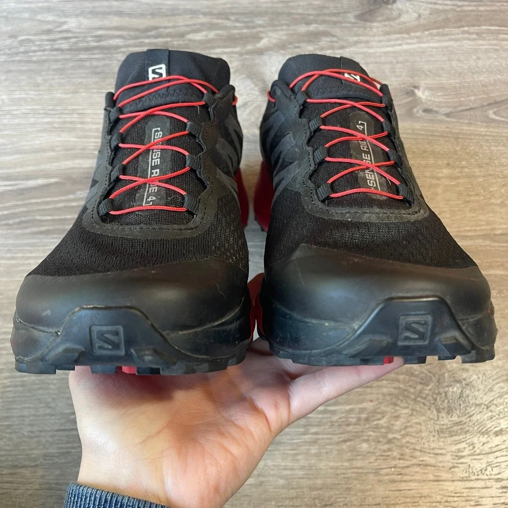 Salomon Sense Ride 4 Mens Trail Running Shoes Black Red 413781 Size 12